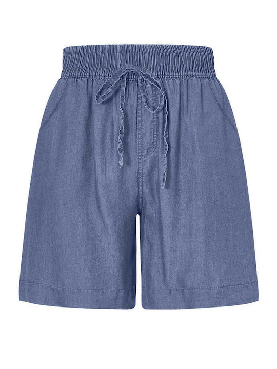Celestino Women's Cotton Denim Look Dark Blue Shorts