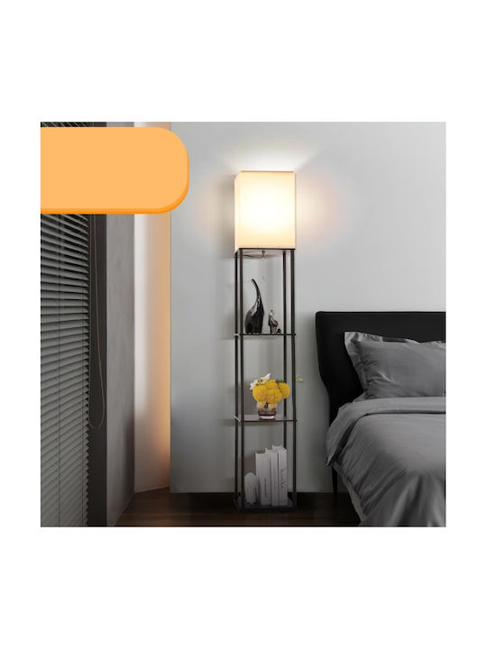 Lampadar de Podea cu Soclu pentru Bec E27 Negru