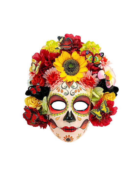 Αποκριάτικη Μάσκα Dia De Los Muertos W Flowers