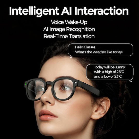 Smart Glasses Aimb-s1 Support Camera 2mp Video Recording 1080p Audio Recording Translation Artificial Intelligence White