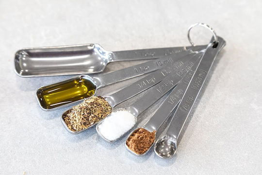 Kitchen Craft Stainless Steel Kitchen Measuring Tool 15ml 6 Pieces