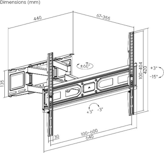 Tv Wall Mount Stand Rotating 37" 80"