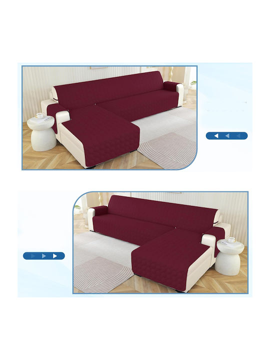 Wasserdichtes Elastisches Abdeckungsstück für Ecksofa Burgundisch