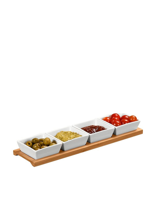 Kesper Kesper Dessert Turm Ständer & Tabletts mit Basis aus Weißem Porzellan 5 Stück
