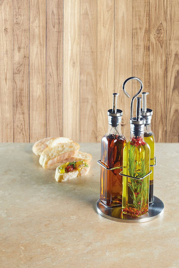 Kitchen Craft Öl- und Essigspender-Set Glas mit Fluss 270ml