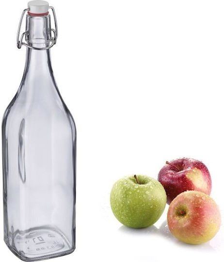Westmark Glass Water Bottle with Clip Transparent 1000ml