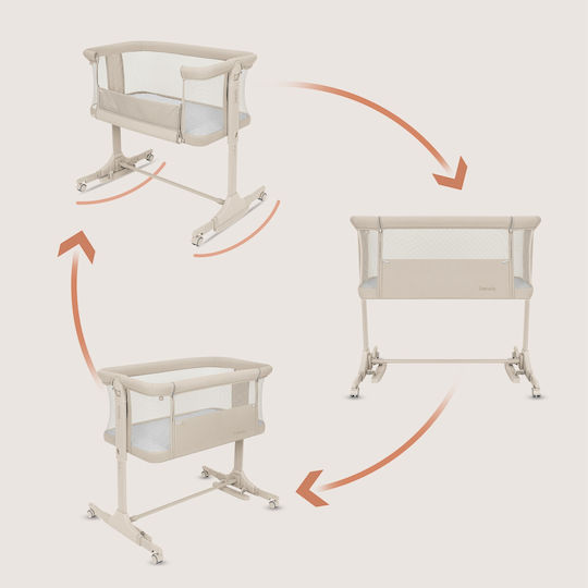 Lionelo Cradle with Mattress Side Opening and Wheels Beige
