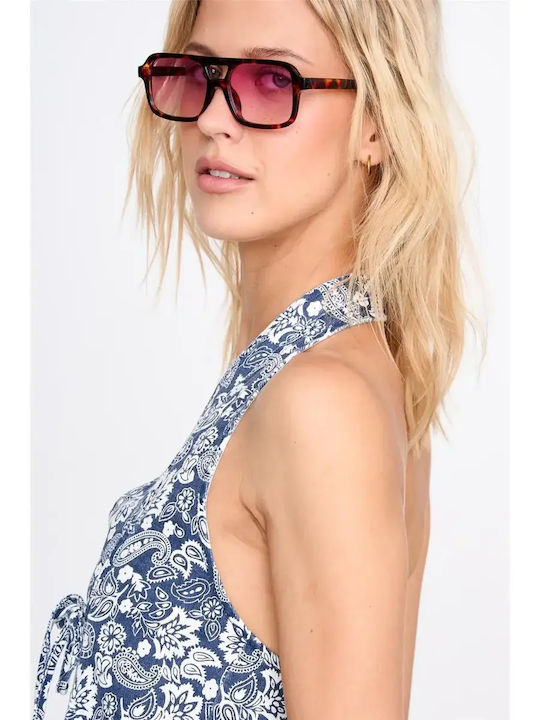 Women's Crop Cotton Top Blue