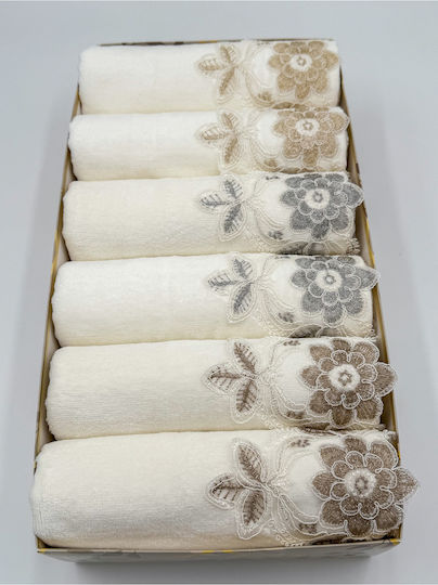 SteweHome Facecloth 50x90cm Ecru 6 Pieces