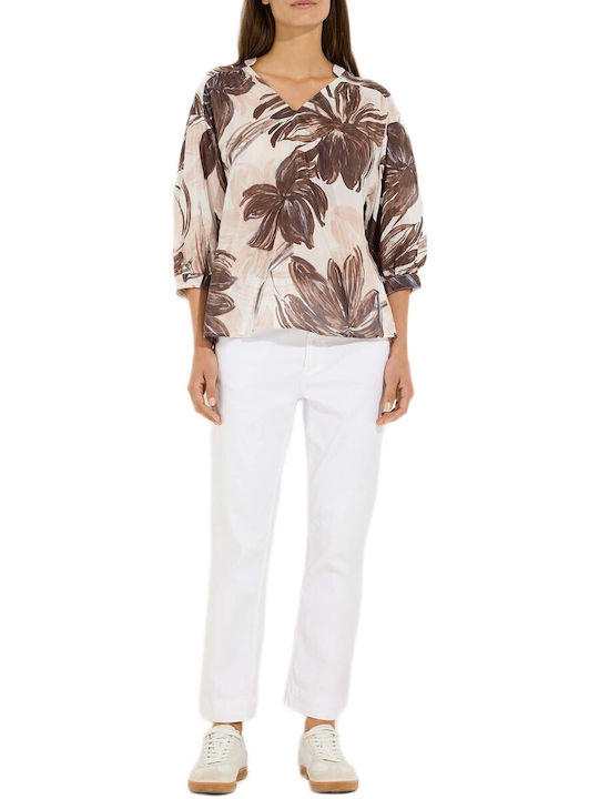 MORE & MORE Bluse Braun
