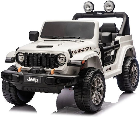 Wrangler Rubicon Две Места с Дистанционно Управление Лицензиран 24 Волта Бял