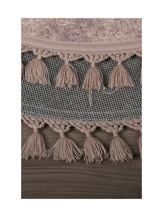 SteweHome Non-Slip Round Brown Rug Φ120cm