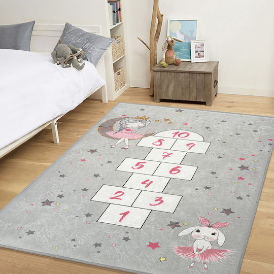 SteweHome Παιδικό Χαλί Γκρι 100x200cm Πάχους 60mm