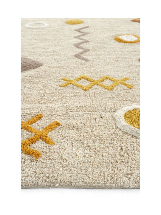 SteweHome Παιδικό Χαλί Βαμβακερό Μπεζ 120x180cm Πάχους 100mm