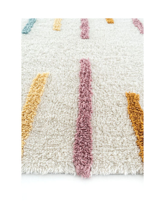 SteweHome Παιδικό Χαλί Βαμβακερό Λευκό 100x160cm Πάχους 100mm