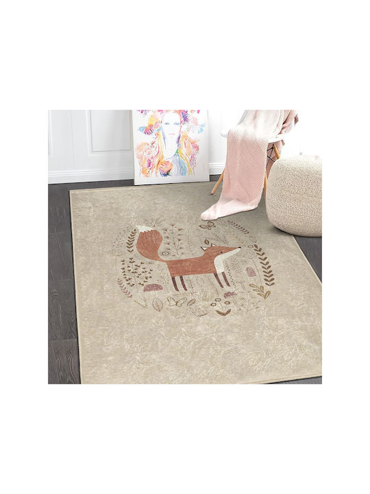 SteweHome Παιδικό Χαλί Καφέ 120x120cm Πάχους 60mm