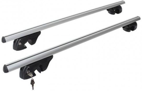 Menabo Aluminum Roof Bars Sherman Silver 120 Cm Silver Color Hyundai Trajet 1999>2008 Raised Rails Parallel Bars Empty 2 Pieces 9590/mb Mp.9590/mb-124