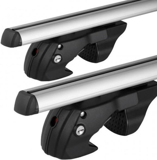 Menabo Aluminum Roof Bars Sherman XL Silver 135 Cm Silver Color Fiat Doblo 2000>2010 Raised Rails Parallel Bars Set 2 Pieces 9470/mb Mp.9470/mb-49
