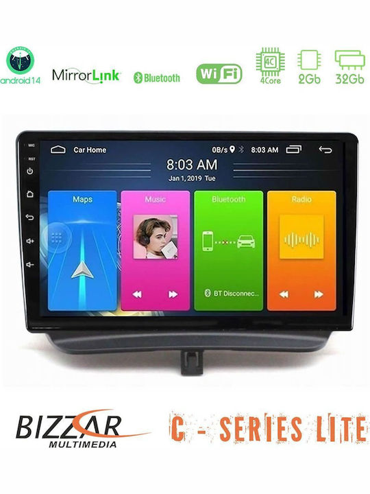 Bizzar Car Audio System for Ford Courier Transit Courier 2015-2023 Bluetooth USB AUX Wi-Fi GPS Apple CarPlay Android Auto with 9" Touch Screen