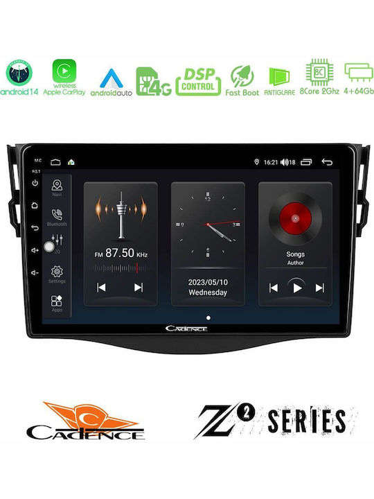 Cadence Z2 Series 8core Android14 4+64gb Toyota Yaris Cross Rhd 2020-> Low Version Navigation Multimedia Tablet 9" Carplay + & Android Auto