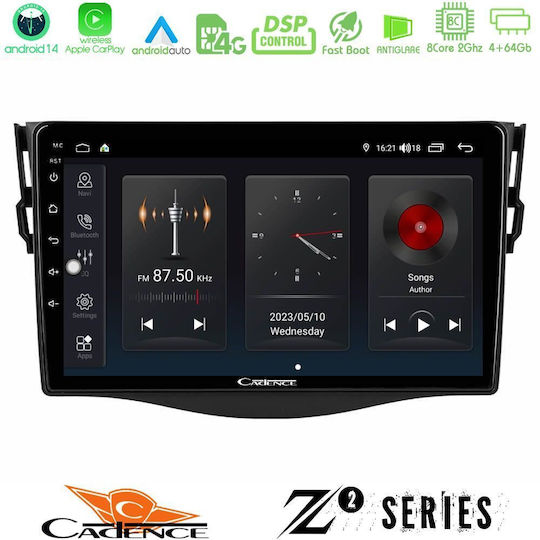 Cadence Z2 Серия 8core Android14 4+64gb Toyota Yaris Cross Rhd 2020-> Ниска Версия Навигация Мултимедийна Таблетка 9" Carplay + & Android Auto