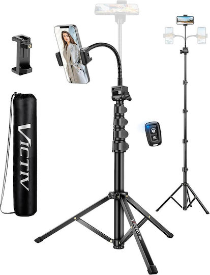 Victiv Trepied Telecomandă Compact Stabil 25 Cm Suport Braț Flexibil Rotație 180° 197 Cm Potrivit Pentru Smartphone-uri Camere Gopro