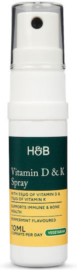 Holland & Barrett Vitamine D3 + K2 für die Stärkung des Immunsystems & die Gesundheit der Knochen Mentha 10ml