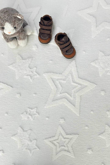 SteweHome Kids Rug Stars Cotton White 160x200cm Thickness 60mm