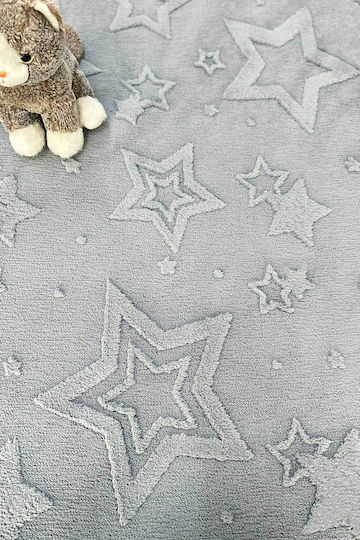 SteweHome Kids Rug Stars Cotton Gray 160x250cm Thickness 60mm