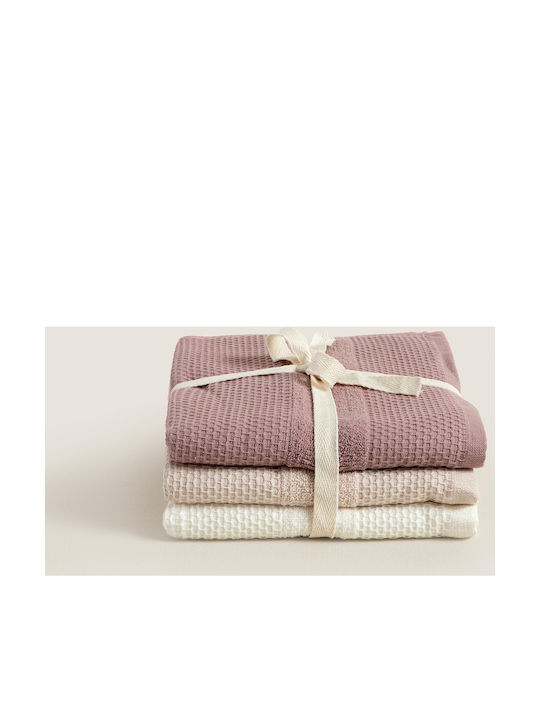 SteweHome Hand Towels Purple 3 Pieces