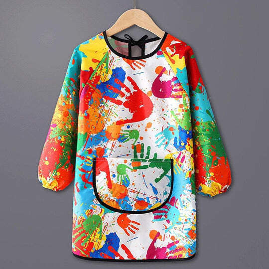 Salopetă Impermeabilă De Pictură Activități Creative Zola 7-11 Ani Manșete Elastice Reglabile Buzunar 63 × 47 Cm Multicolor