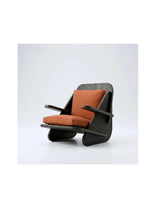High Back Armchair Orange 65x55x55cm