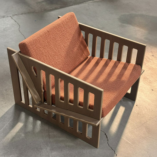 Πολυθρόνα 65x55x55cm Καφέ Πολυθρόνα 65x55x55cm Καφέ