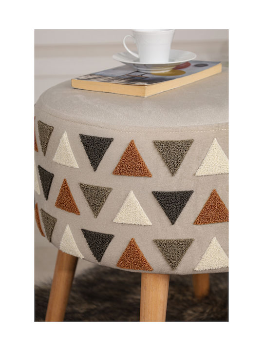 Living Room Wooden Khaki Stool 40x60x58cm