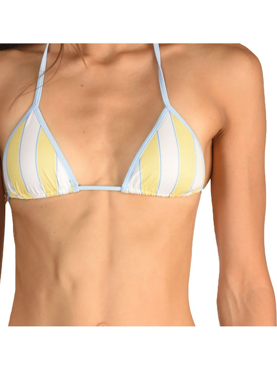 Bikini Set Striped Ecru Yellow Sky Blue
