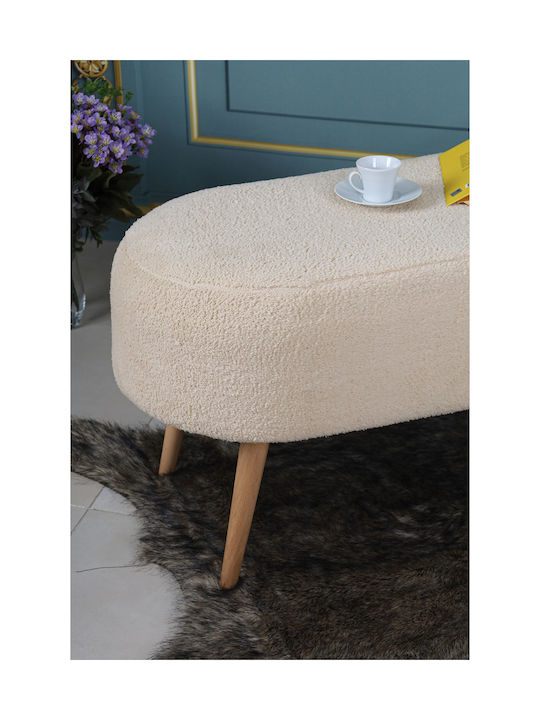 Living Room Wooden Beige Stools 90x40x40cm
