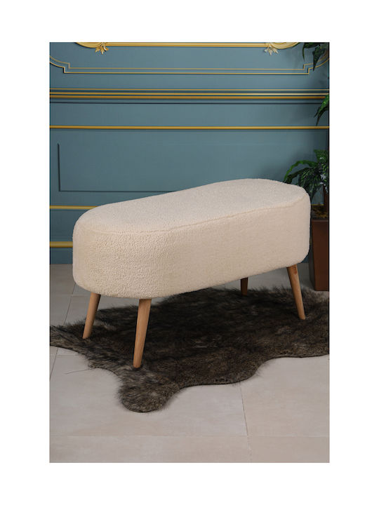 Living Room Wooden Beige Stools 90x40x40cm