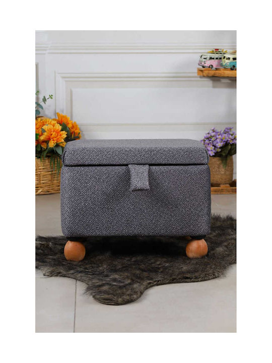 Living Room Stool With Storage Space Wooden Natural 38x59x58cm