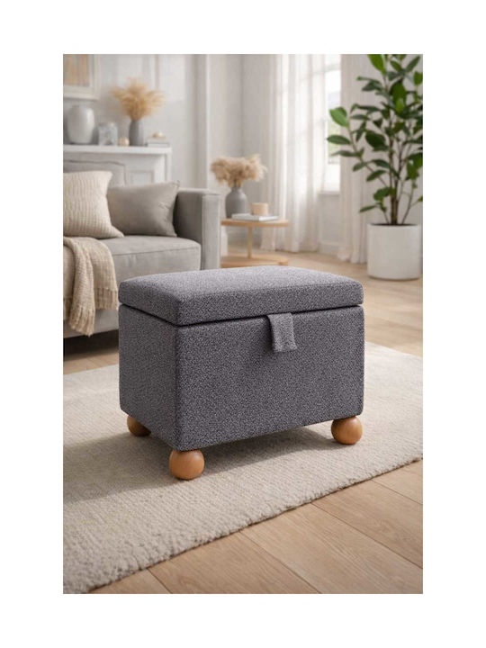 Living Room Stool With Storage Space Wooden Natural 38x59x58cm