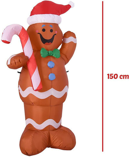 Bakaji Inflatable Christmas Gingerbread Man 150 cm Led Outdoor 02052860