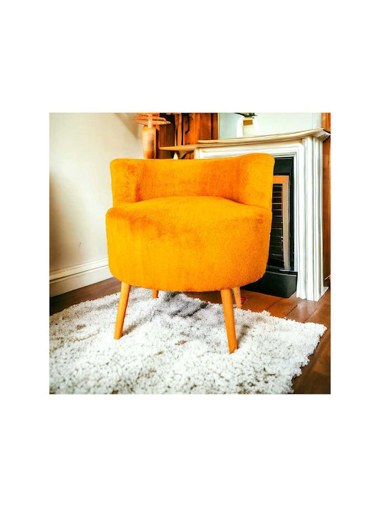 Living Room Wooden Orange Stools