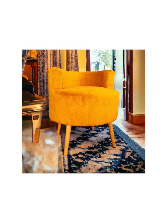 Living Room Wooden Orange Stools