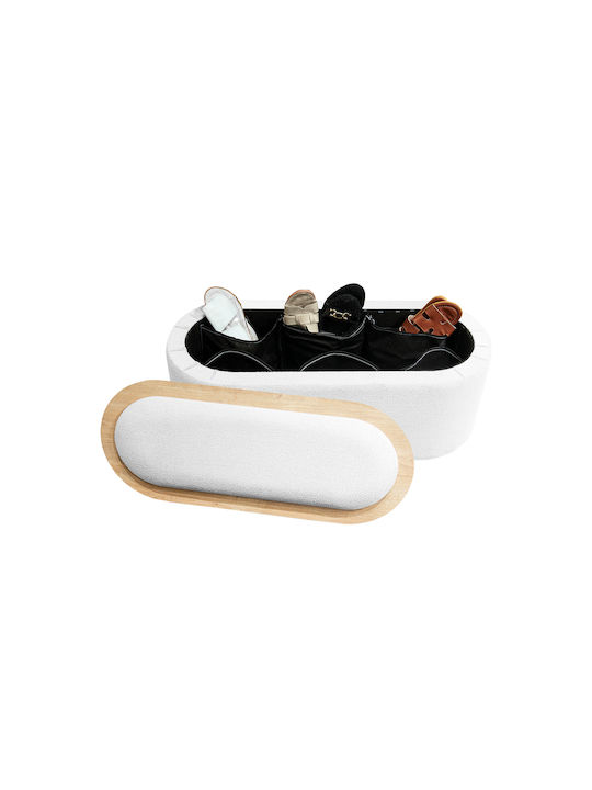 Living Room Stool With Storage Space Wooden White