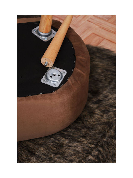 Living Room Wooden Brown Stool