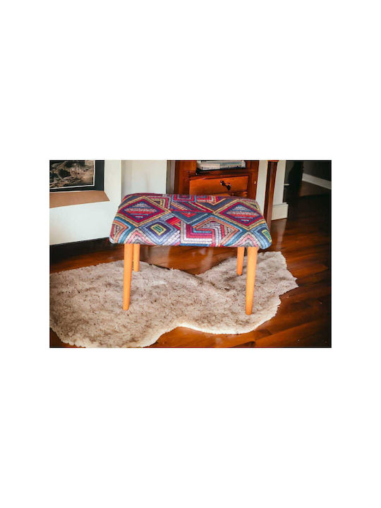 Living Room Wooden Orange Stools