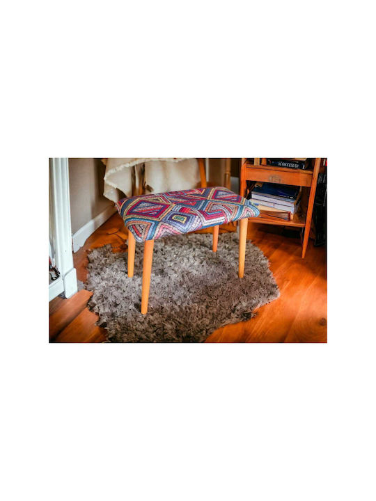 Living Room Wooden Orange Stools