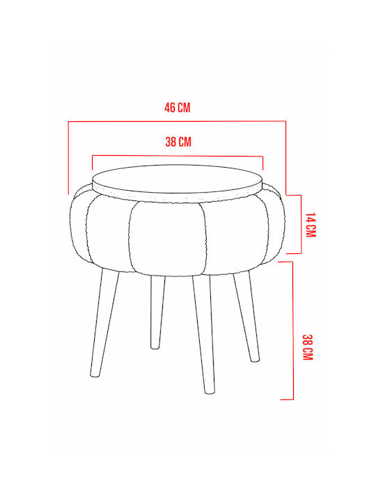 Wooden Red Living Room Stools