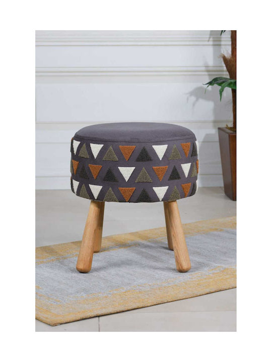 Living Room Fabric Upholstered Brown Stool 40x60x60cm