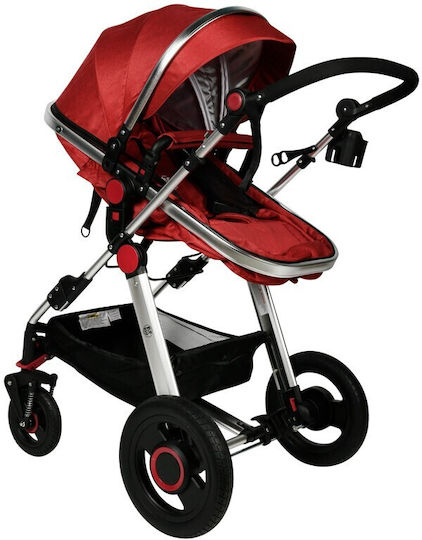 Buf Boof Reversible 2 in 1 Baby Stroller Suitable for Newborn Red