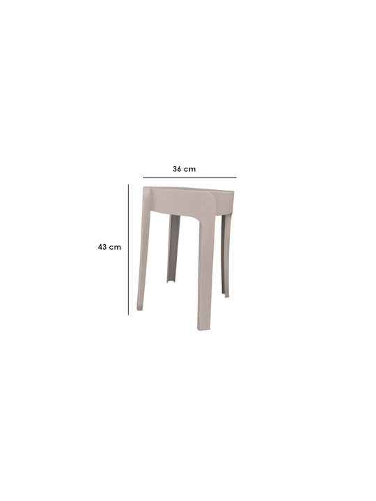 Gartenhocker aus Polypropylen 685700 Cappuccino 36x36x43cm